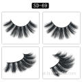 Black Cotton Stalk 3D Faux Mink Cílios Natural Longo 3D Cílios Falsos Falso Mink Lashes